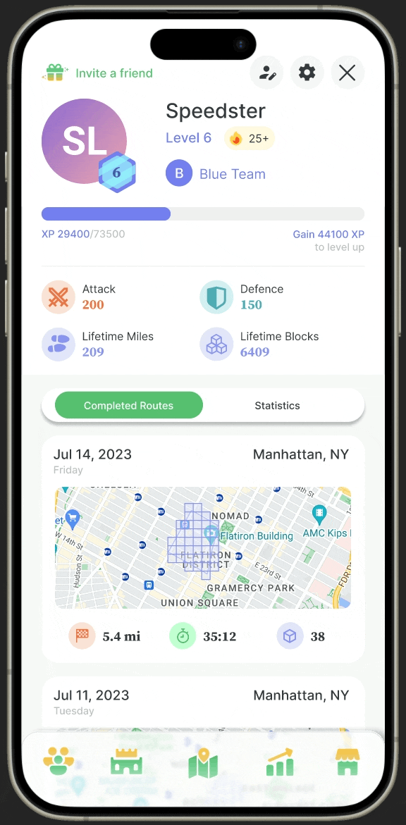 Card.io - Past Routes Additional Stats