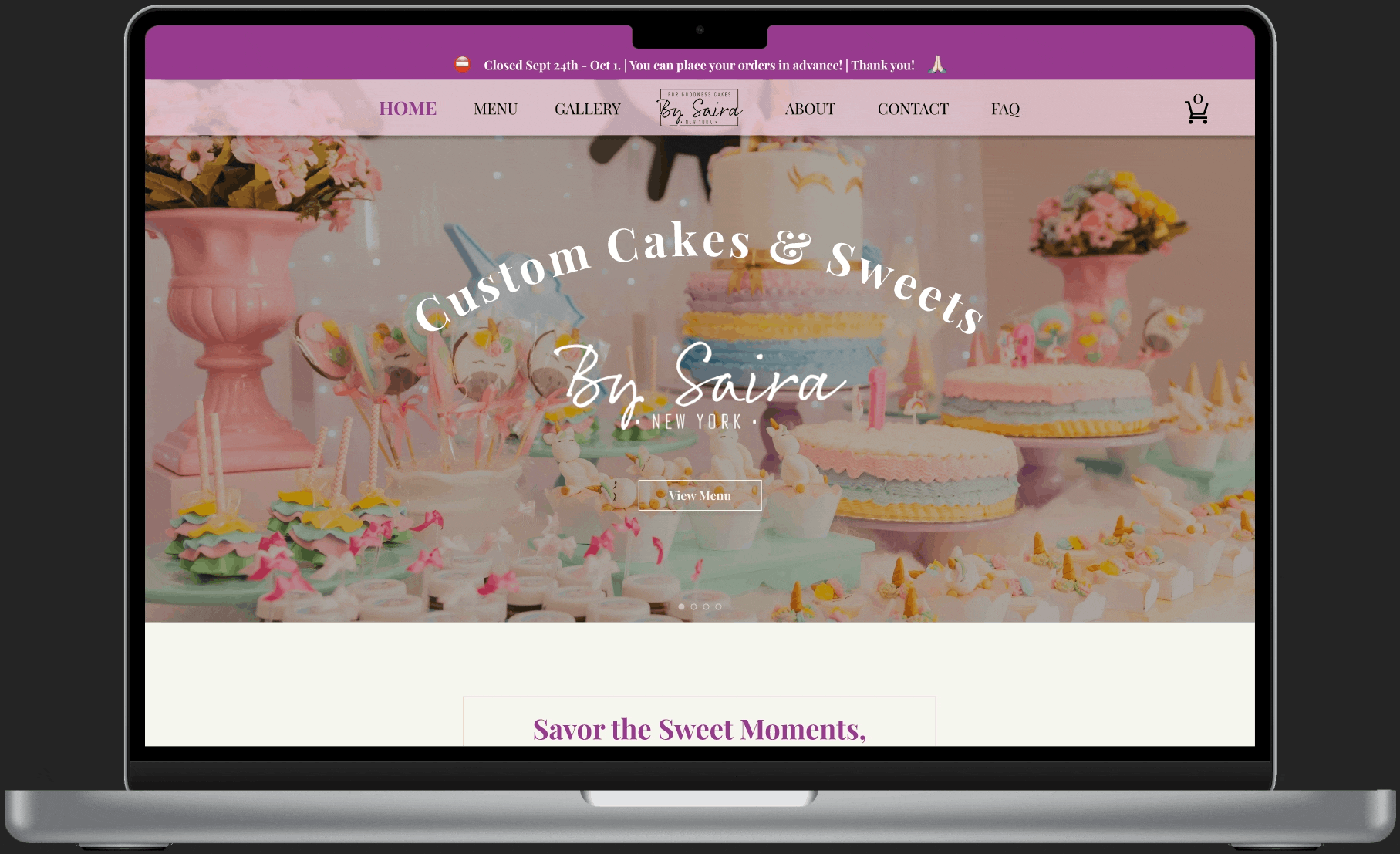 For Goodness Cakes - Ordering a custom cake on Desktop